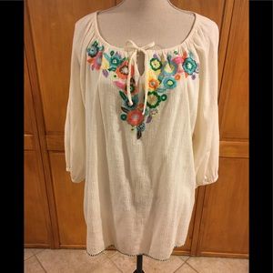 100% cotton embroidered tunic